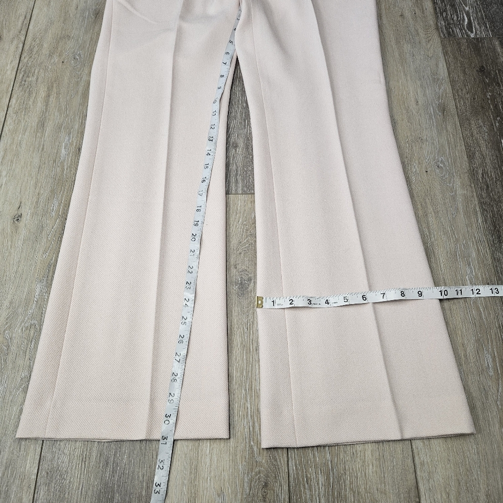 Tahari ASL Pastel Pale Pink Straight Leg Dress Pants Pleated Trousers Women's 10 - Picture 3 of 8